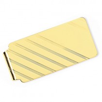 Engraved Striped Design Money Clip Plain Metal 14k Yellow Gold