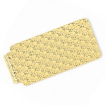 Knitted Design Money Clip Plain Metal 14k Yellow Gold