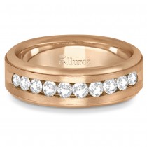 Men's Channel Set Diamond Ring Wedding Band 18kt Rose Gold (1/4ct)