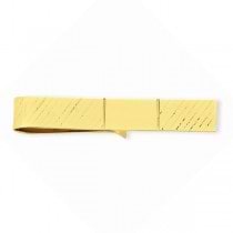 Striped Design Tie Bar Clip Plain Metal 14k Yellow Gold