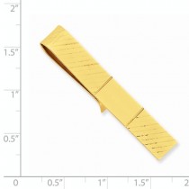 Striped Design Tie Bar Clip Plain Metal 14k Yellow Gold