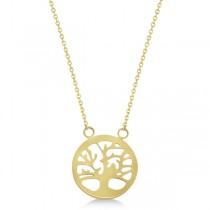 Family Tree of Life Necklace Pendant 14k Yellow Gold