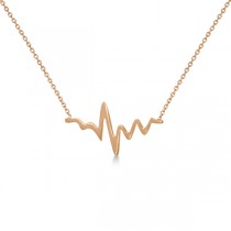Adjustable Heartbeat Pendant Necklace in 14k Rose Gold