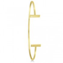 T Shape Cuff Bangle Bracelet 14k Yellow Gold