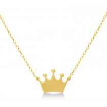 Crown Center Pendant Necklace 14k Yellow Gold