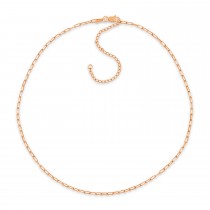 Paperclip Chain Link Choker Necklace 14k Rose Gold