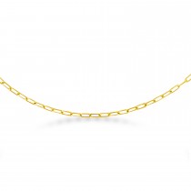 Paperclip Chain Link Choker Necklace 14k Yellow Gold