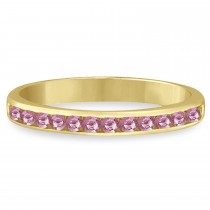 Channel-Set Pink Diamond Ring Band in 14k Yellow Gold (0.33ct)