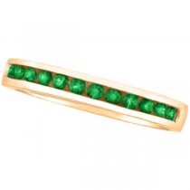 Channel-Set Emerald Band Stackable Ring 14k Rose Gold (0.40ct)