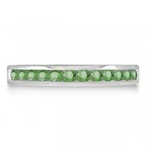 Channel-Set Green Amethyst Stackable Ring in 14k White Gold (0.40ct)