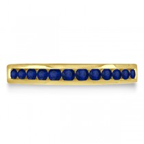 Channel-Set Blue Sapphire Stackable Ring in 14k Yellow Gold (0.40ct)
