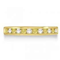 Channel-Set Yellow Canary & White Diamond Ring 14k Yellow Gold (0.33ct)