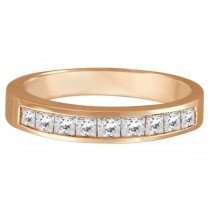 Princess-Cut Channel-Set Diamond Ring Band 14k Rose Gold (1/2ct)