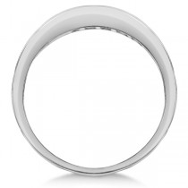 Princess-Cut Channel-Set Blue Topaz Gemstone Ring 14k White Gold 1.00ct