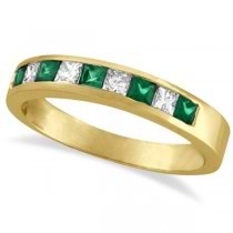Princess-Cut Lab Grown Diamond & Emerald Ring 14k Yellow Gold (0.73ct)