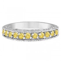 Fancy Yellow Canary Diamond Ring Anniversary Band 14k White Gold (0.30ct)