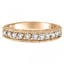 Semi-Eternity Diamond Ring Wedding Band 14k Rose Gold (0.50ct)