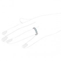 Diamond & Aquamarine Band Filigree Design Ring 14k White Gold (0.60ct)