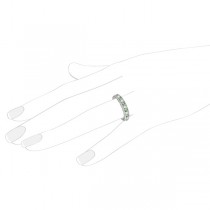 Diamond & Green Amethyst Filigree Design Ring 14k White Gold (0.60ct)