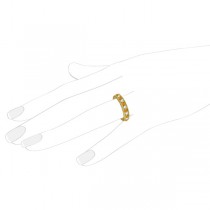 Citrine & Diamond Band Filigree Ring Design 14k Yellow Gold (0.60ct)