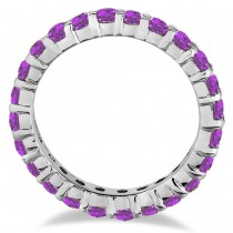 Purple Lab Amethyst Eternity Ring Band 14k White Gold (1.07ct)