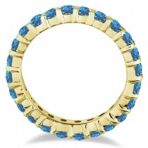 Blue Topaz Eternity Ring Band 14k Yellow Gold (1.07ct)