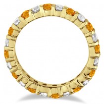 Lab Citrine & Lab Grown Diamond Eternity Ring Band 14k Yellow Gold (1.07ct)