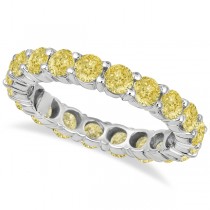 Fancy Canary Yellow Diamond Eternity Ring Band 18k White Gold (3.00ct)