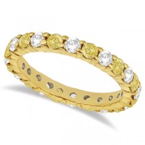 Canary Yellow & White Diamond Eternity Ring 14k Yellow Gold (2.00ct)