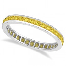 Princess-Cut Fancy Yellow Canary Diamond Ring 14k White Gold (1.16ct)