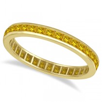 Princess-Cut Yellow Sapphire Eternity Ring Band 14k Yellow Gold (1.36ct)