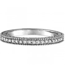 Diamond Stackable Ring Thin Band in 14K White Gold (0.31 ctw)