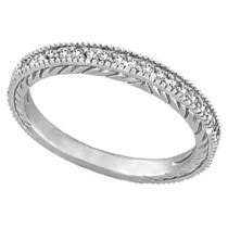 Diamond Anniversary Ring  Milgrain Wedding Band Palladium (0.31ct)