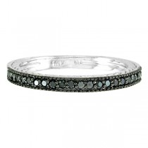 Black Diamond Stackable Ring Guard in 14K White Gold (0.312 ct)