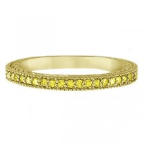 Fancy Yellow Canary Diamond Stackable Ring Band 14Kt Gold  (0.31ct)
