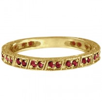 Garnet Stackable Ring Anniversary Band in 14k Yellow Gold (0.27ct)