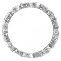 Blue & White Diamond Eternity Anniversary Ring 14k White Gold (0.50ct)