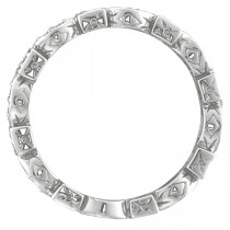 Peridot & Diamond Eternity Anniversary Ring Band 14k White Gold