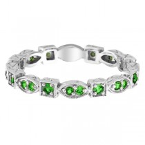 Emerald Eternity Stackable Ring Anniversary Band 14k White Gold (0.47ct)