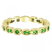 Emerald Eternity Stackable Ring Anniversary Band 14k Yellow Gold (0.47ct)