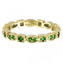 Tsavorite Stackable Eternity Band Ring Guard 14k White Gold (0.34ct)