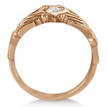 Irish Heart with Crown Claddagh Diamond Ring 14k Rose Gold (0.35ct)