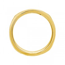 Square Wedding Band Carved Ring in 14k Yellow Gold (7mm)