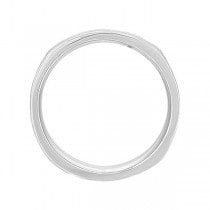 Square Wedding Band Carved Ring in Platinum for Men(7mm)