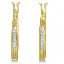 Diamond Baguette Huggie Earrings in 14k Yellow Gold (0.25ct)
