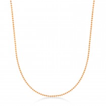 Bead Chain Necklace With Lobster Lock 14k Rose Gold