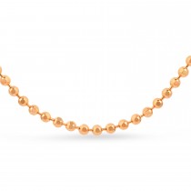 Small Beads Chain Necklace 14k Rose Gold