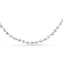 Small Beads Chain Necklace 14k White Gold