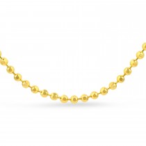 Small Beads Chain Necklace 14k Yellow Gold