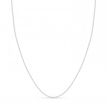 Cable Chain Necklace With Lobster Lock 14k White Gold
